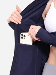 Women's Full Zip Front Cycling Jacket Long Sleeve Thumb Hole Sports Top