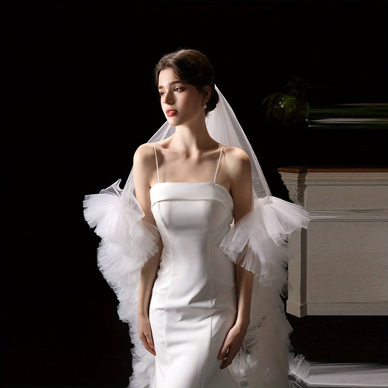 Elegant Long Train Veil for Brides at Weddings