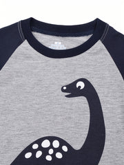 Boys Dinosaur Pajamas Set Short Sleeves Crew Neck Casual Homewear