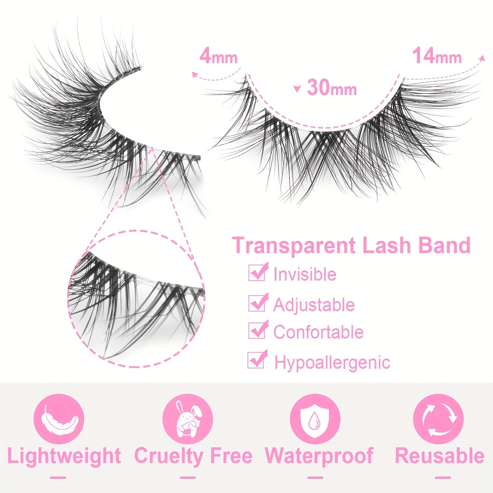 Cat Eye False Eyelashes Natural Look Segmented Curling False Eyelashes