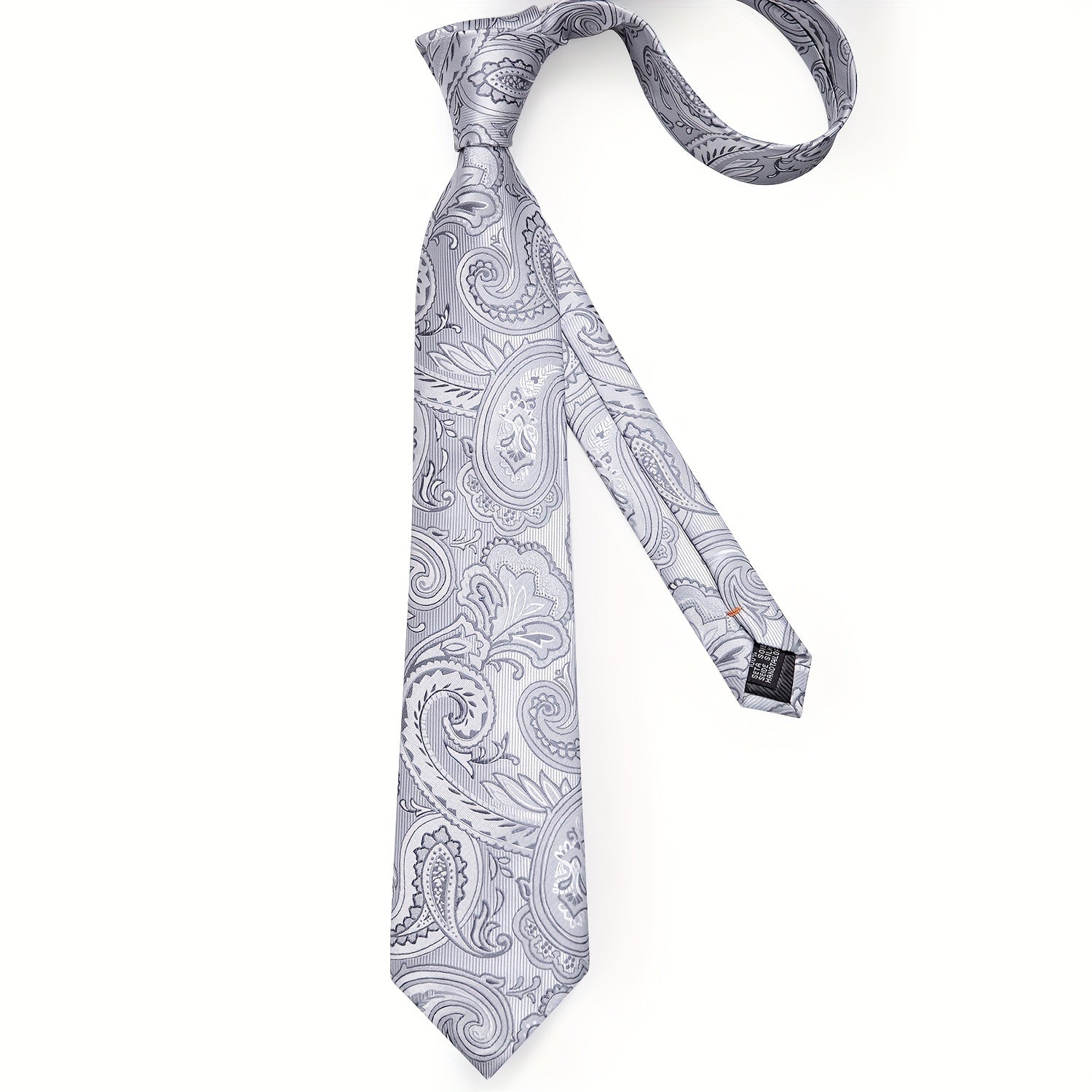 Grey Tie Set Necktie Handkerchief Cufflinks for Party Gift