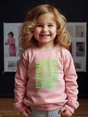 Breathable Smile & PAVE PARTY Graphic Crew Neck Long Sleeve Sweatshirt