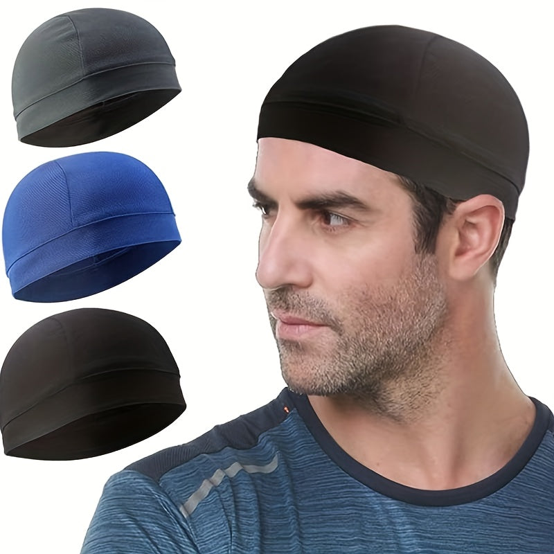 3pcs Sweat Absorbing Cooling Skull Cap Helmet Liner