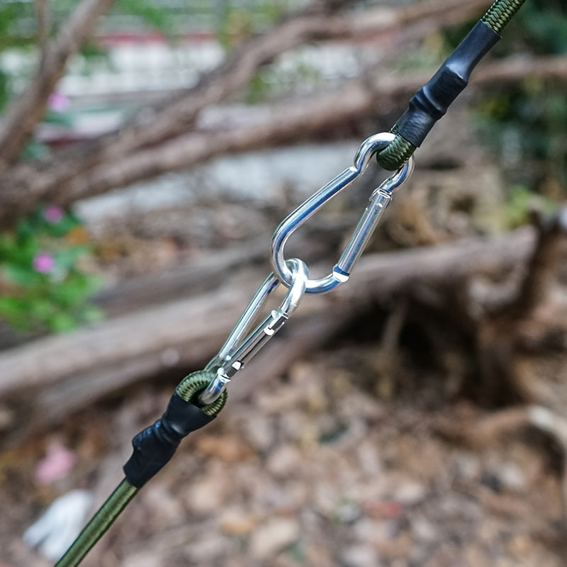 Strong Bungee Cords with Carabiner Hooks - Heavy Duty Elastic Rope for Tent