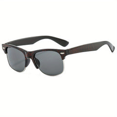 Retro Half Frame Metal Sun Glasses Mixed Decorative Outdoor Shades