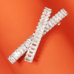 Crystal Hairpin Barrette Bridal Rhinestone Hair Clips Ponytail Holder