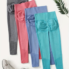 Solid High Waist Yoga Leggings Stretch Workout Pants