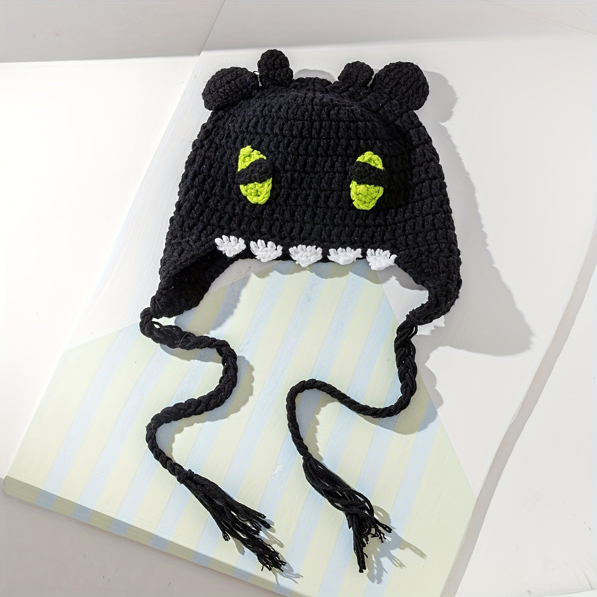 Funny Devil Beanie Warm Knit Hat Ear Flap Unisex Coldproof Beanies Autumn Winter