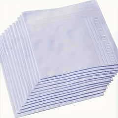 15pcs Men's Satin Border Handkerchiefs Classic & Light Leaf Pattern Napkins