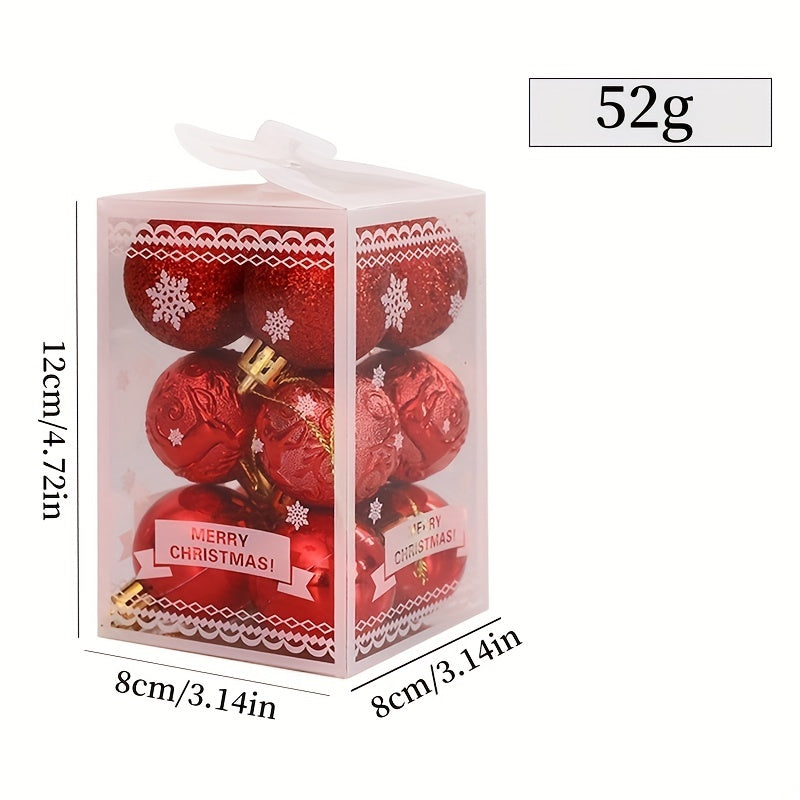 12pcs Christmas Ball Ornaments Set for Holiday Wreath & Party Decor
