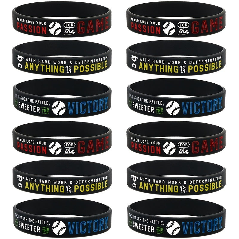 Motivational Baseball Silicone Bracelet for Teams & Players