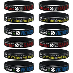 Motivational Baseball Silicone Bracelet for Teams & Players