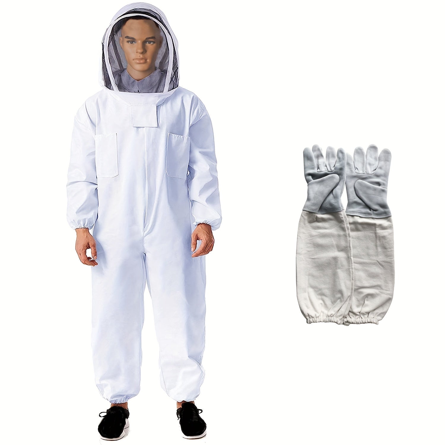 Bee Suit For Men Women Beekeeping Suit + Glove & Hood Size Bee Ou
