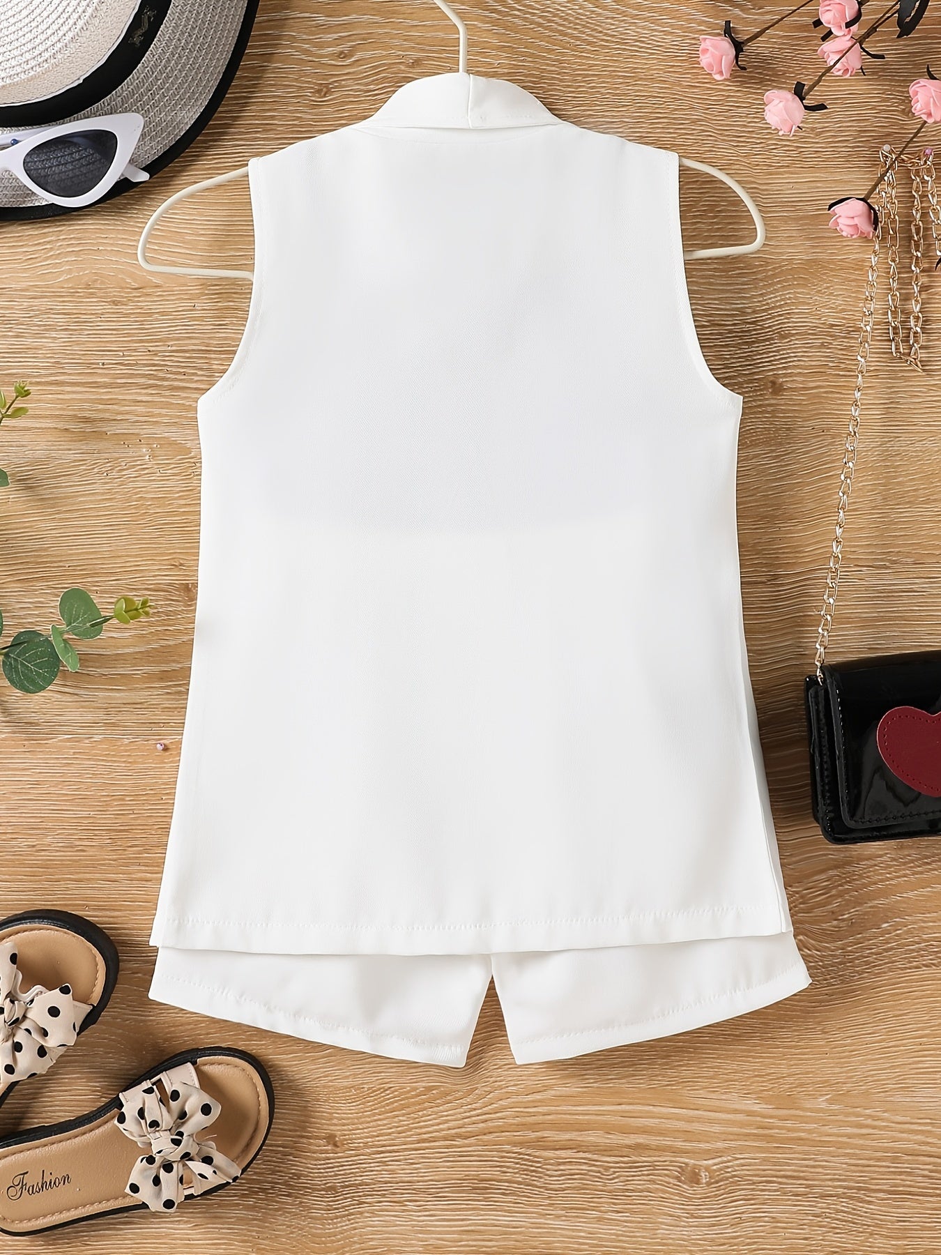 3pcs Toddler Girls Vest & Shorts & Cami Set Summer Clothes