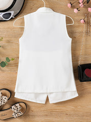 3pcs Toddler Girls Vest & Shorts & Cami Set Summer Clothes