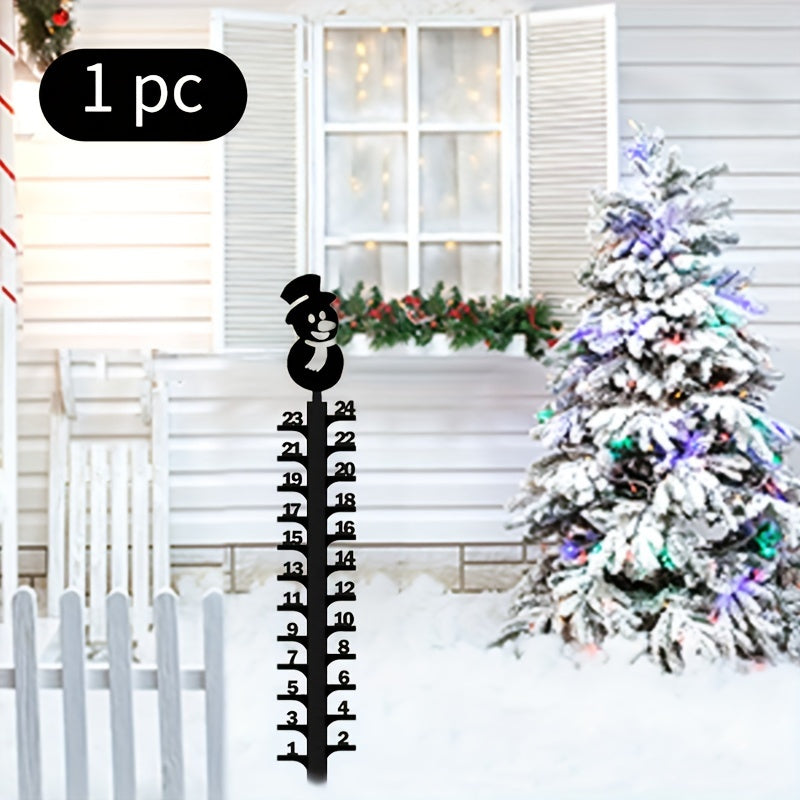 Snowman Metal Snow Gauge Large Iron Snow Measuring Ruler Sturdy Snow Depth