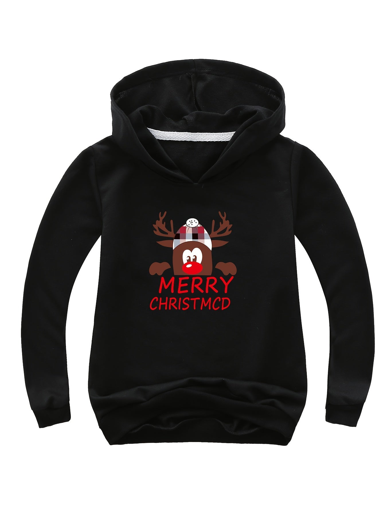 Reindeer Graphic Christmas Hoodie for Girls