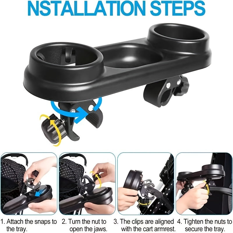 Universal Stroller Tray with Cup Holder Snack Catcher Accessory