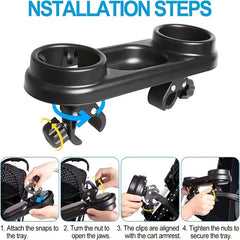 Universal Stroller Tray with Cup Holder Snack Catcher Accessory
