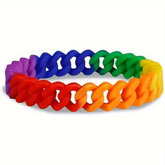 Multicolor Silicone Bracelet Six Layer Webbing Wristband