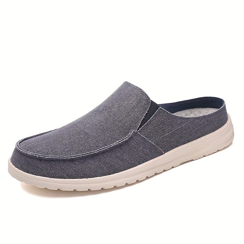 Men's Canvas Mules Lightweight Slip On Comfy Shoes