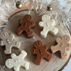 6pcs DIY Snowman Face Candle Silicone Molds Gingerbread Man Candle Aroma Soap