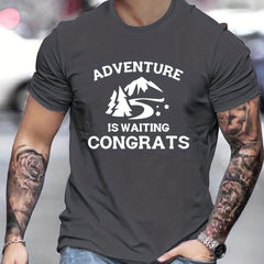 Adventure Is Waiting Mountain Graphic T shirt Men's Tee