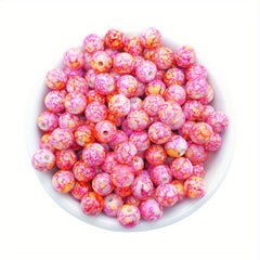 50pcs 8mm Double Multicolor Acrylic Beads Round Pearl Beads for Jewelry Making