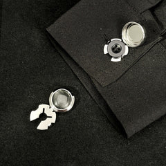 2pcs Button Decorative Box Shirt Cufflinks Accessories