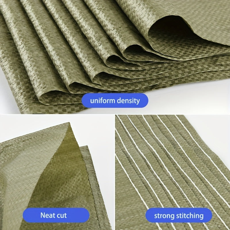 10pc Military Green Sandbags UV Protection & Ties Various Sizes