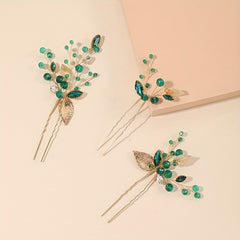 Crystal Jewelry Hairpin U shaped Ponytail Holder Hair Accessories