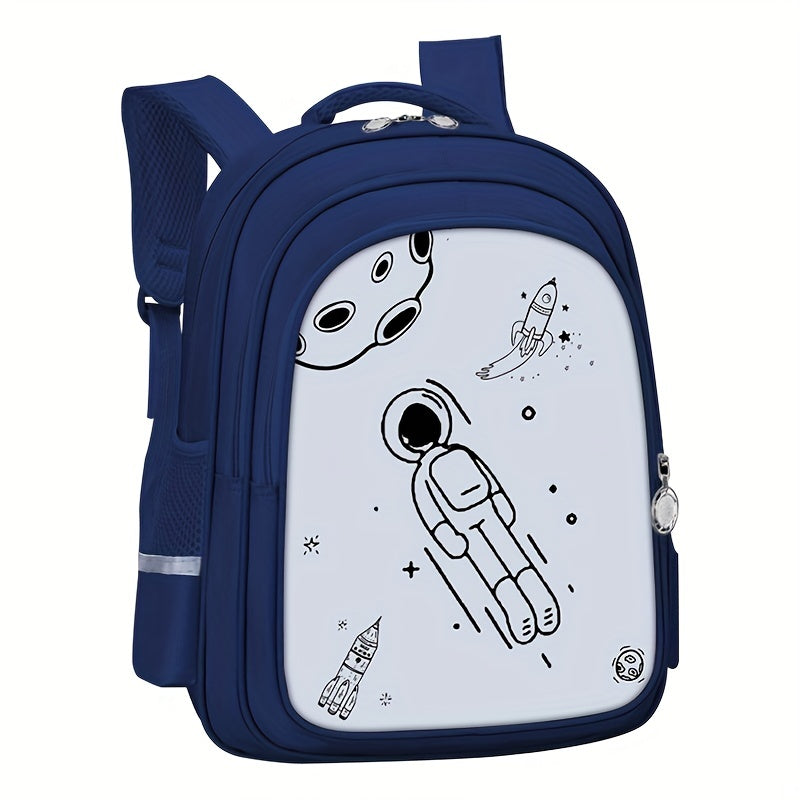 Astronaut Pattern Cartoon Backpack for Students 5-12