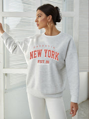 Women's Letter Print Sweatshirt Casual Long Sleeve