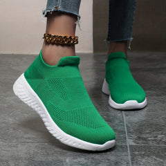Women's Solid Sneakers Comfortable Running Shoes Lightweight Mesh Sports Shoes