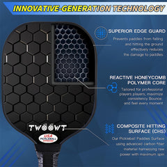 2pk Fiberglass Pickleball Paddles w/ Bags & 4 Balls Set