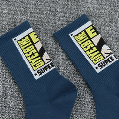 5 Pairs Patterned Men's Mid Tube Socks Streetwear