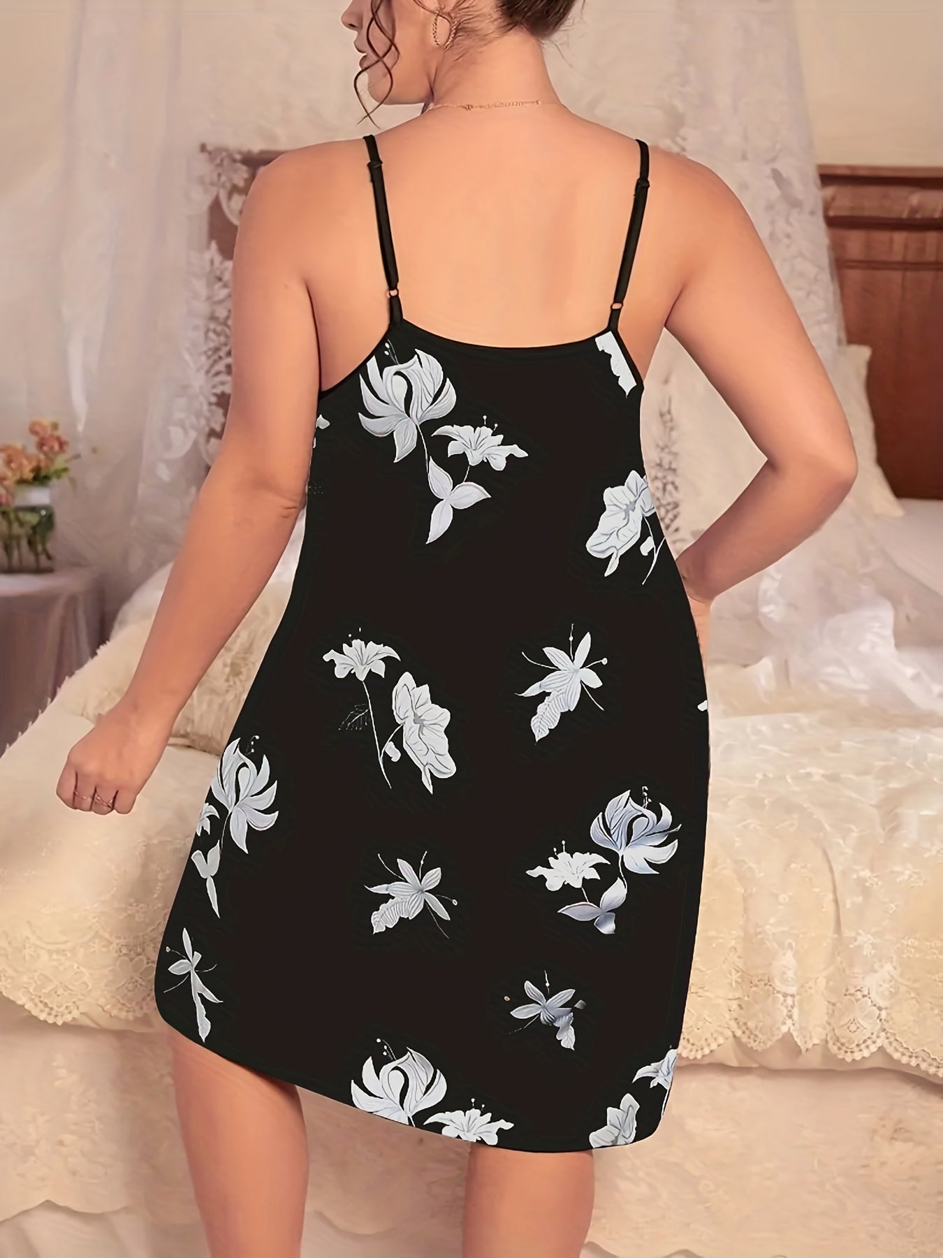 Women's Plus Floral Print Soft Cami Dress