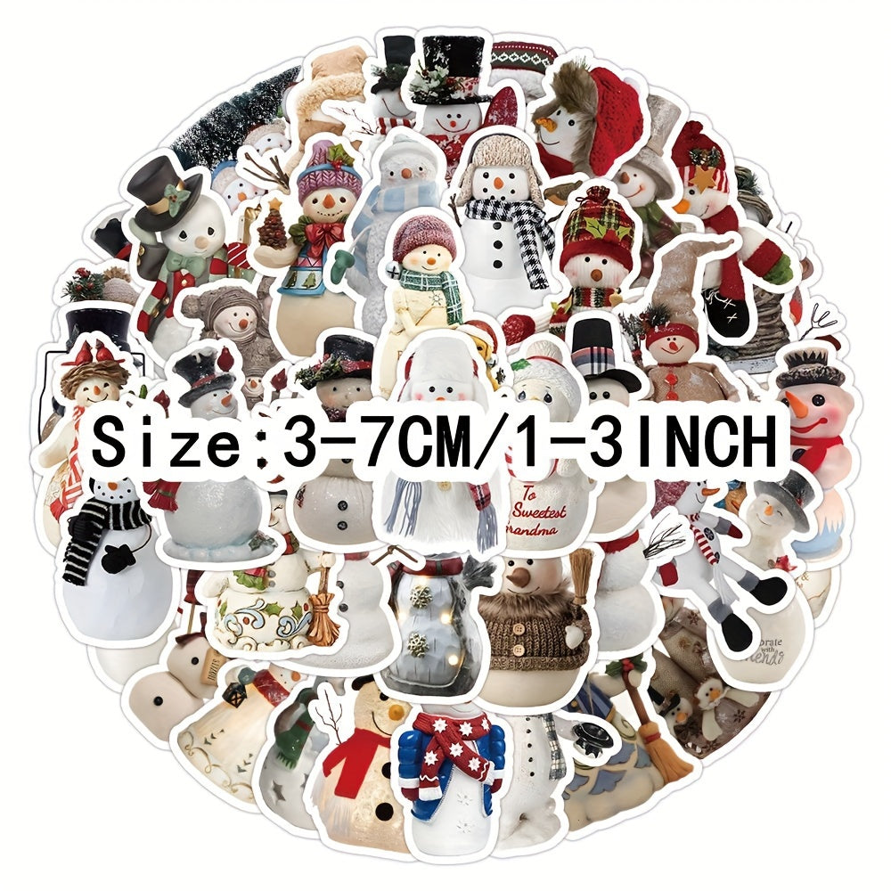 53pcs Snowman Series Graffiti Stickers Waterproof DIY Handbook Sticker Pack