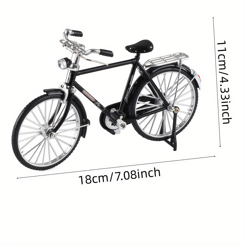 Mini Bicycle Model Kit with Inflator & Briefcase, Retro Style Ornament Toy