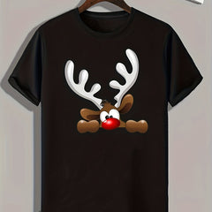Deer Print Men's Graphic T-shirt for Summer