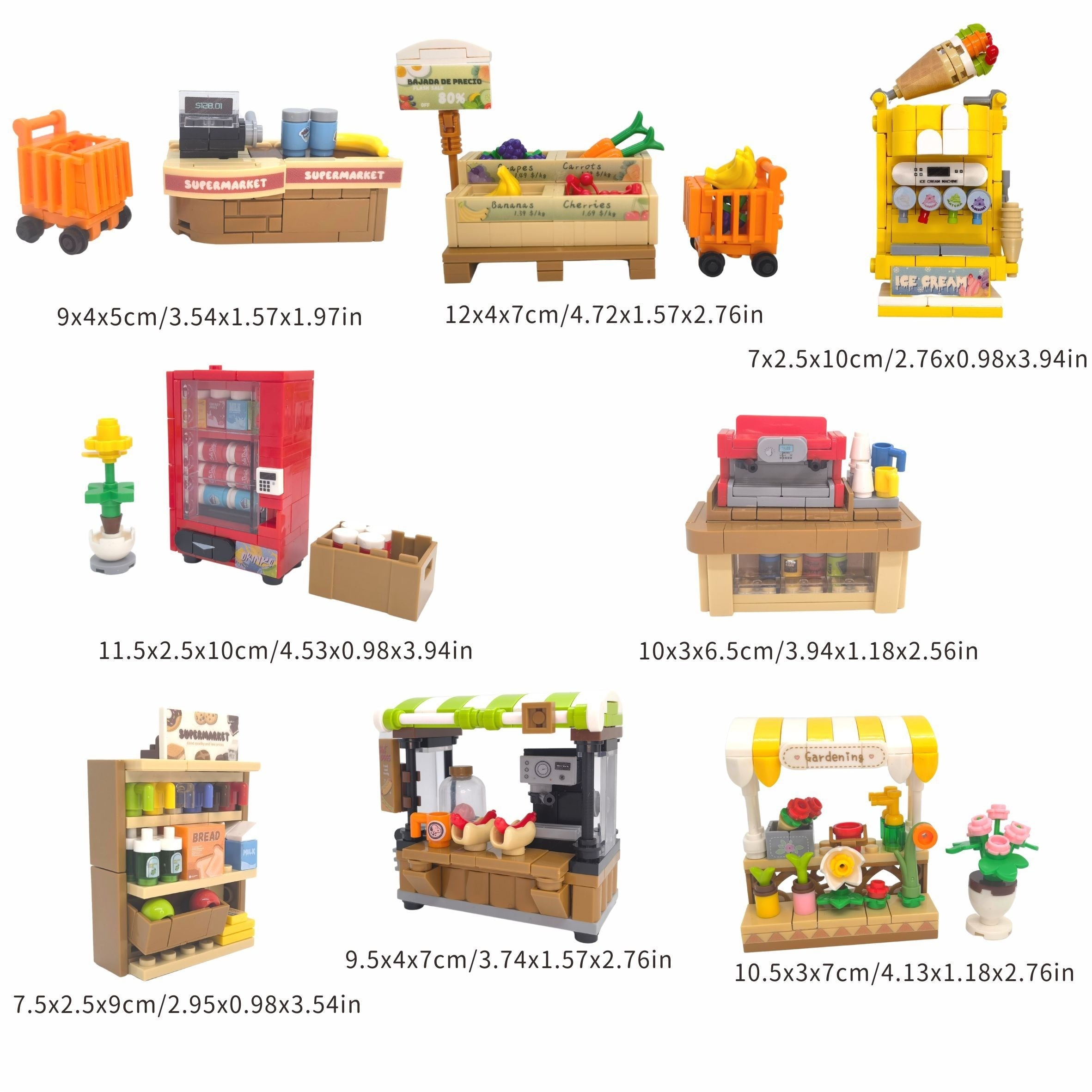 Supermarket Toys Building Blocks Christmas Gift Play House Toys