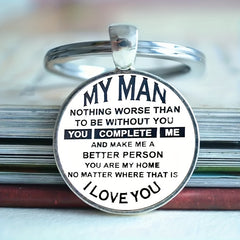 Vintage I Love You Keychain for Boys