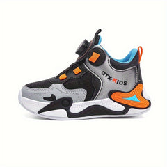 Boy's Block Basketball Shoes Rotating Buckle Non Slip Sneakers