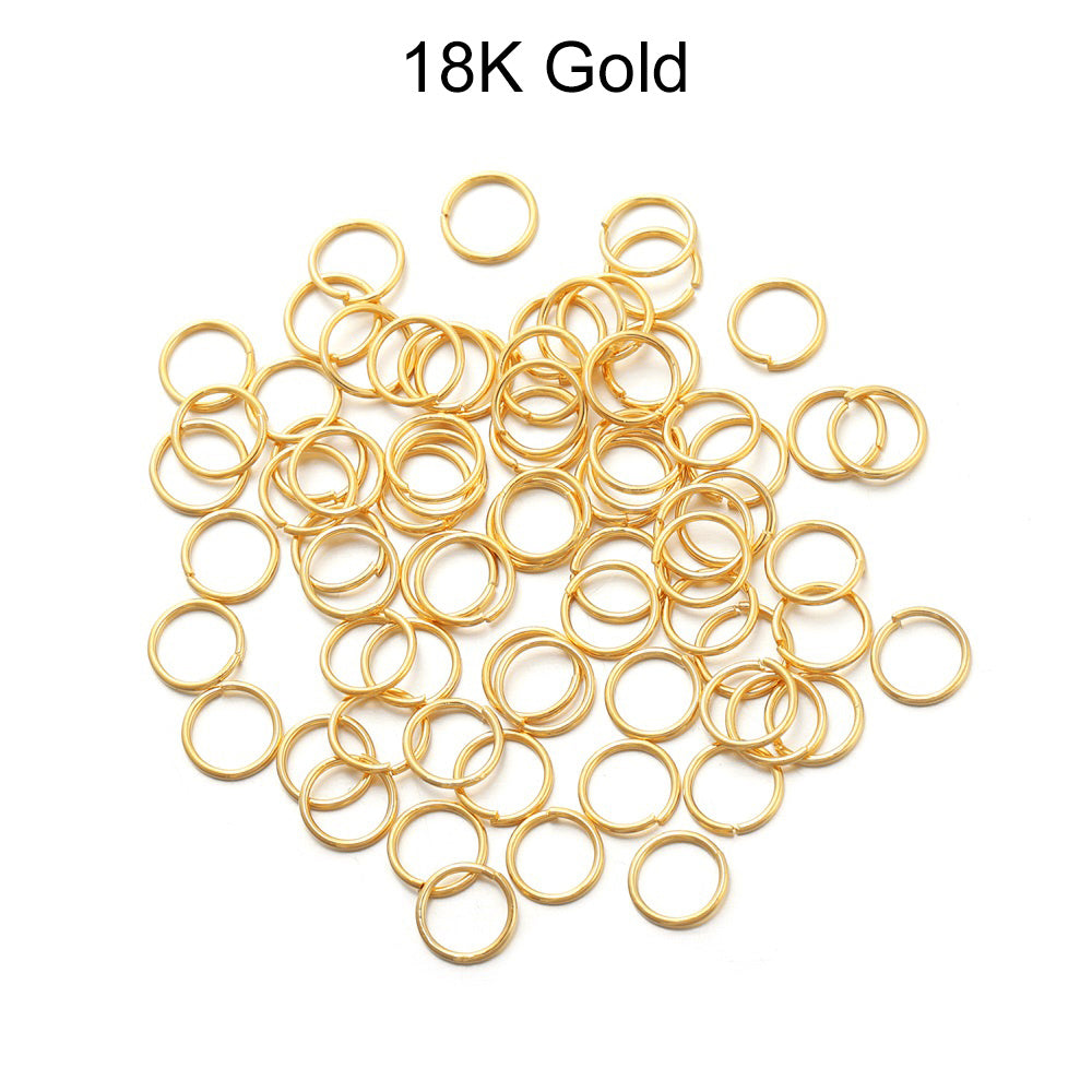 3-10mm 18K Golden Copper Jump Rings Split Rings 50-200pcs for DIY Jewelry Making