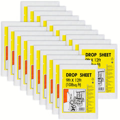 10pcs Painter Plastic Drop Cloths Waterproof Furniture Cover for Painting Floor