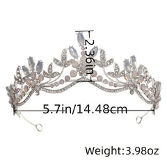Pastel Night Sky Tiara Moonstone Rhinestones Clear & Milky Rhinestone Tiara