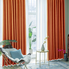 Light Gray Blackout Curtain Autumn Retro Style
