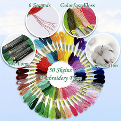 50pcs Rainbow Embroidery Cross Stitch Threads Bracelets Crafts Floss