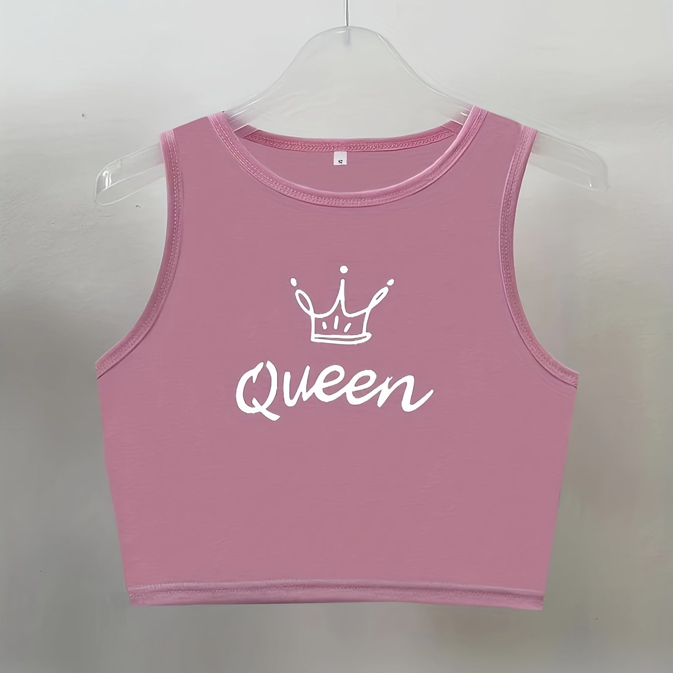 Queen Print Crop Tank Top Sleeveless Sexy Casual Top