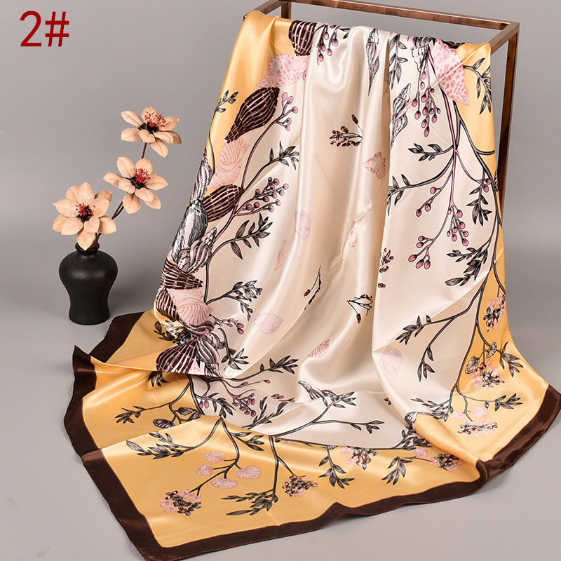 Satin Head Scarves Silk Square Neck Scarf Hair Wraps Headscarf